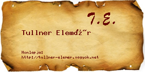 Tullner Elemér névjegykártya
