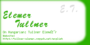 elemer tullner business card
